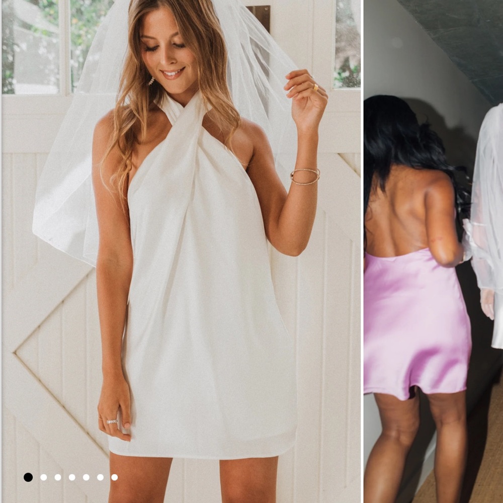 Show me your mumu white satin dress